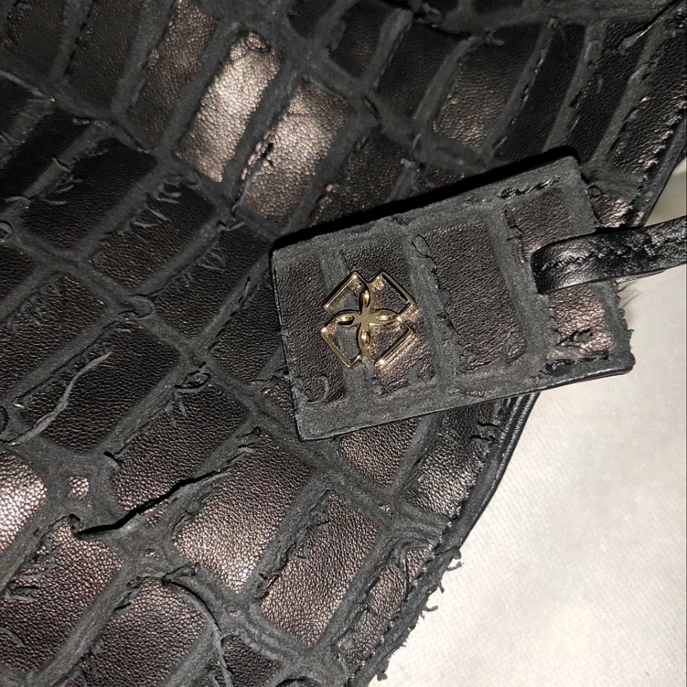 DESMO Large Croc Effect Leather Carrie Hobo